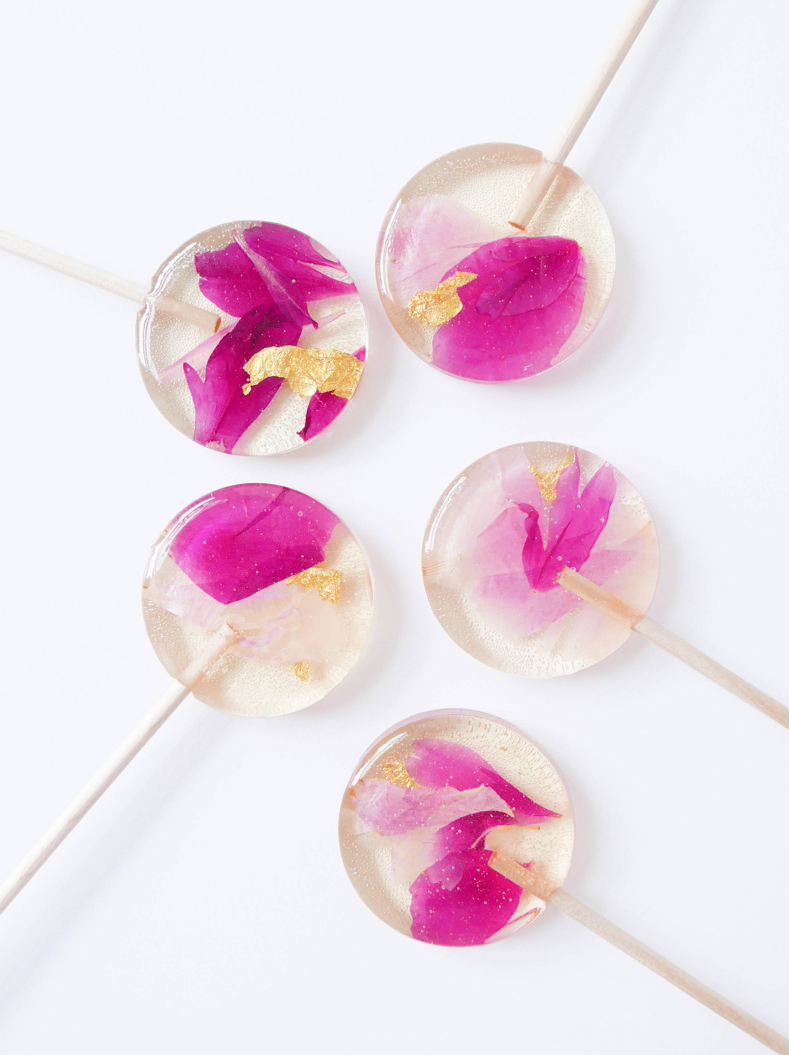 Hard Nectar – wholesale Lollipop – Champagne Flower Lollipops - Pack of 50 - Vegan, Gluten Free2