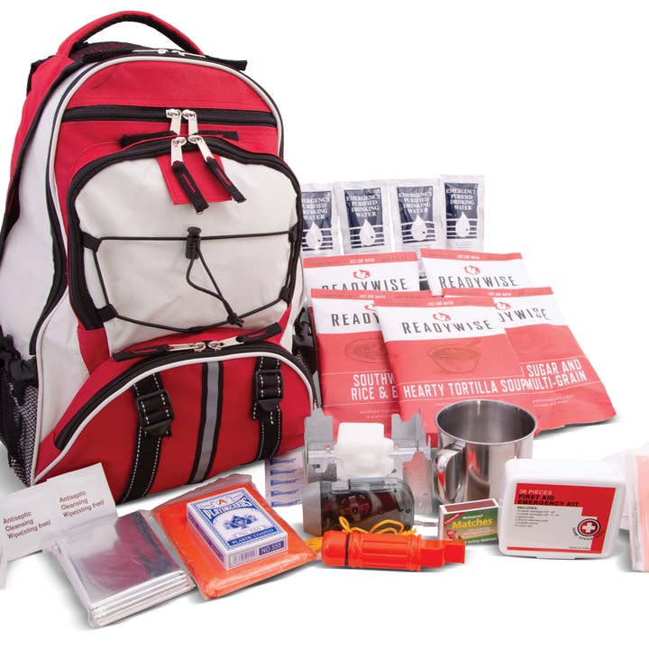 Ready Wise - Wholesale Backpack - Unisex - 64 Piece Survival Back Pack (Red)12