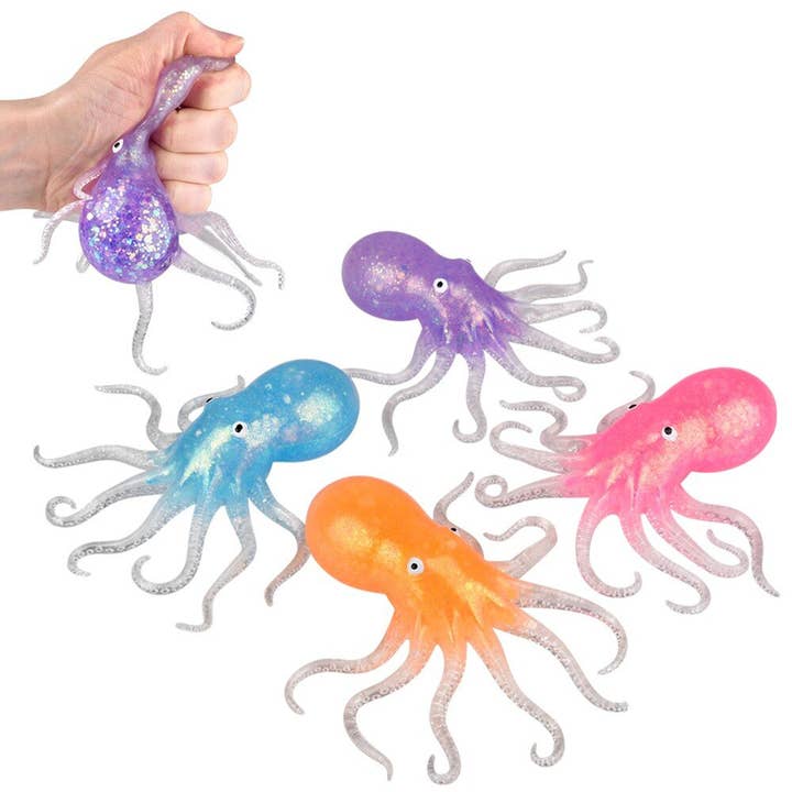 JSBlueRidge Toys - Wholesale Squishy Toy - Kids & Baby - Octopus Soft Squeeze Fidget Kids Toy- Assorted