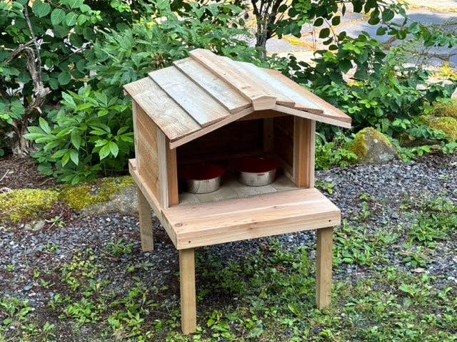 UnderCover Pet Houses - Wholesale Pet Elevated Bowl - Cat/Dog - Outdoor Cat Feeding Station with Raise Platform and Extended Roof - Food Shelter for Feral Cats10