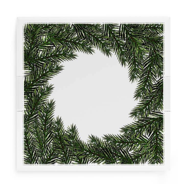 Plateau décoratif carré en acrylique Evergreen pour la vente par Nicolette Mayer Collection