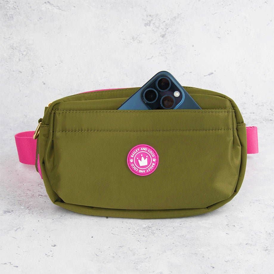 Bailey and Coco - Wholesale Belt Bag - Women's - Magnetic Snap Dog Walking Bum Bag - Olive it Hot11