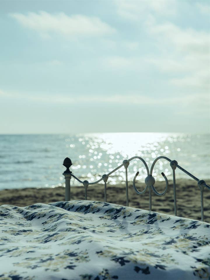 Flat Sheet in Rose Blossom Hillside for wholesale by Bliss and Mischief