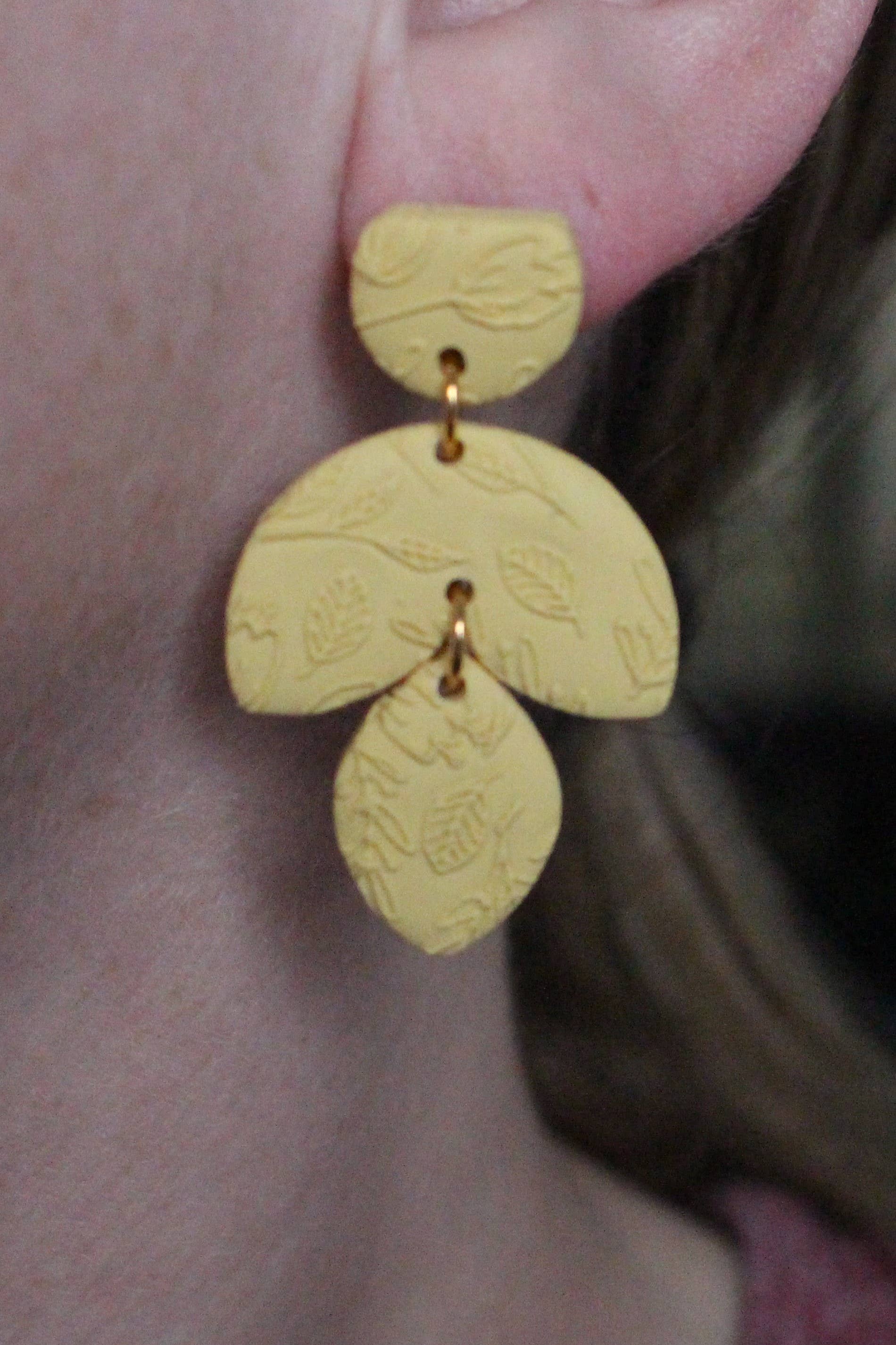 Fern and Arrow co. - Wholesale Dangle Earrings - Harriet-Polymer clay mustard earring dangle hypoallergenic2