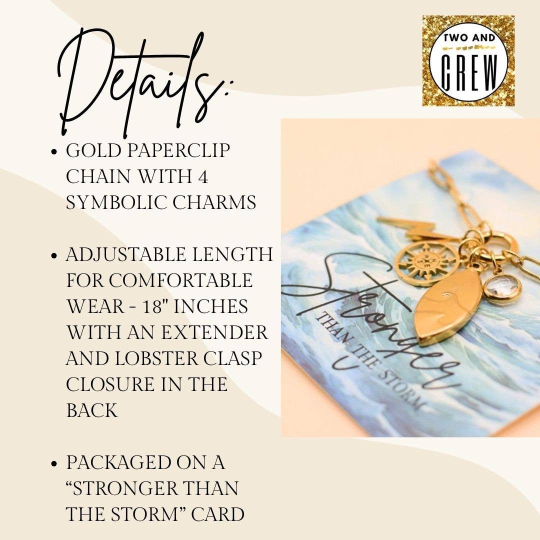 Two and Crew - Faith Based Jewelry & Gifts - Wholesale Pendant/Charm Necklace - Stronger than the storm charm necklace  Faith Jewelry, Hope6