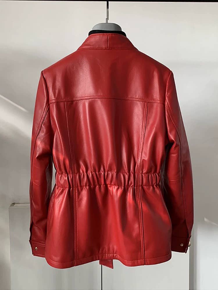 Productseeker – Casaco de couro - Mulher por atacado – Casaco Feminino em Pele de Carneiro Genuína BL41Y com Design Slim Fit2