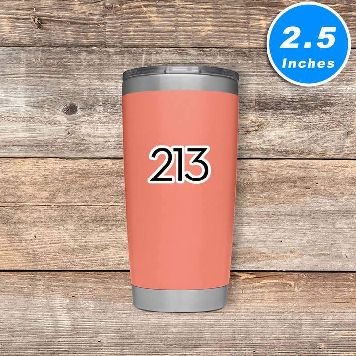 FunPopStickers - Wholesale Sticker - Los Angeles California 213 Area Code Area Code Home 3 Pack - Set of 2.5, 3 and 4 Inch Vinyl Laptop Stickers - Area Code Home for Laptop, Phone, Water Bottle, Car & More Decal (3 Pack)