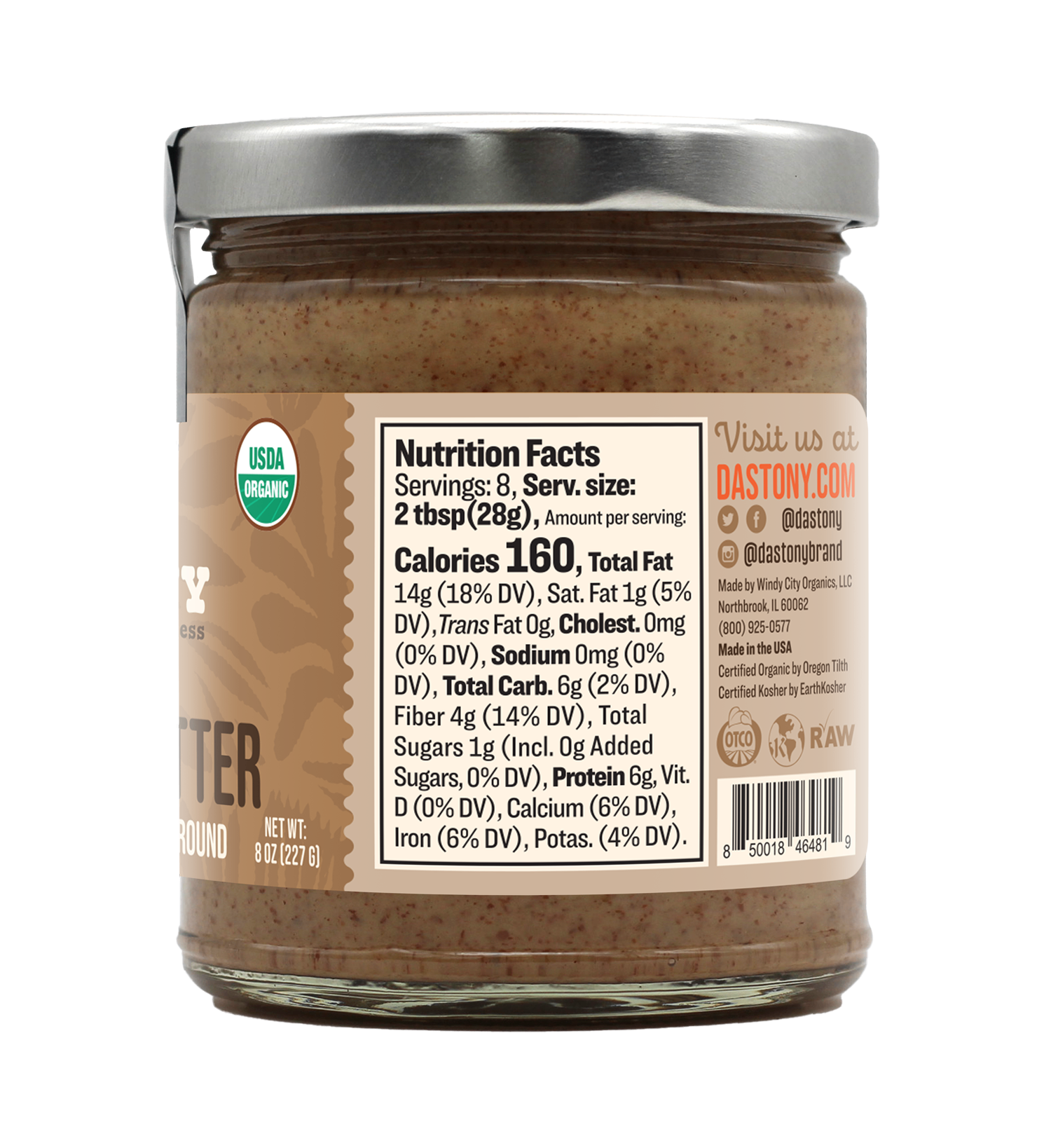 Windy City Organics - Wholesale Notenboter - Biologische gekiemde amandelboter2