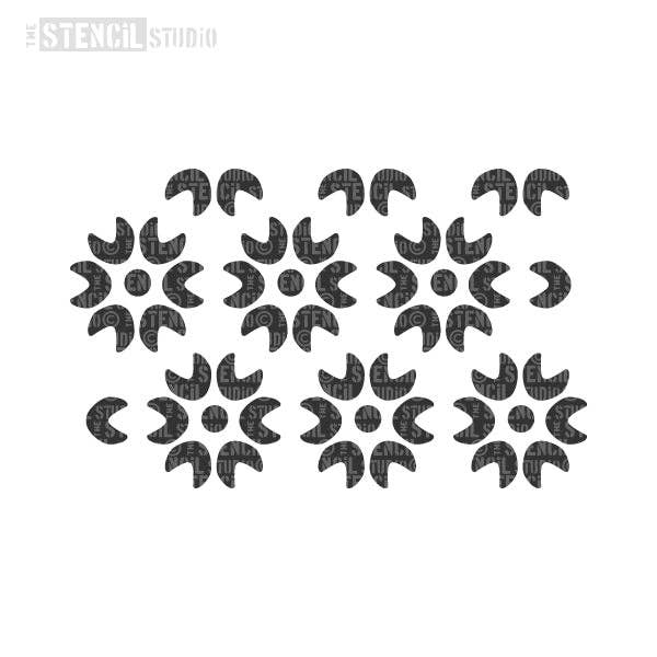 Scallop Flower Repeat Stencil for wholesale by The Stencil Studio