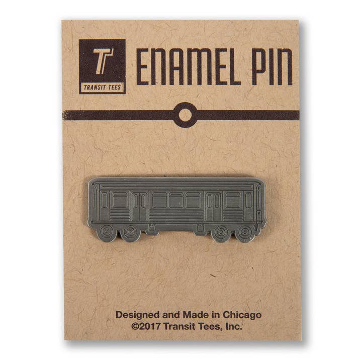 Metallic El Train Pin for wholesale by Transit Tees