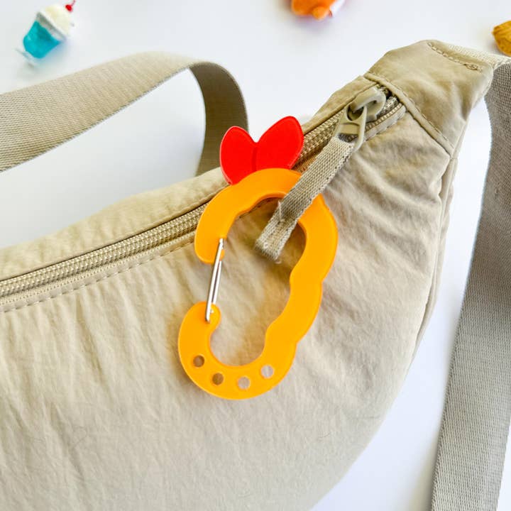 PekoPuff - Wholesale Keychain - Women's - Tempura Fried Shrimp Acrylic Carabiner Trinket Keychain Hold1