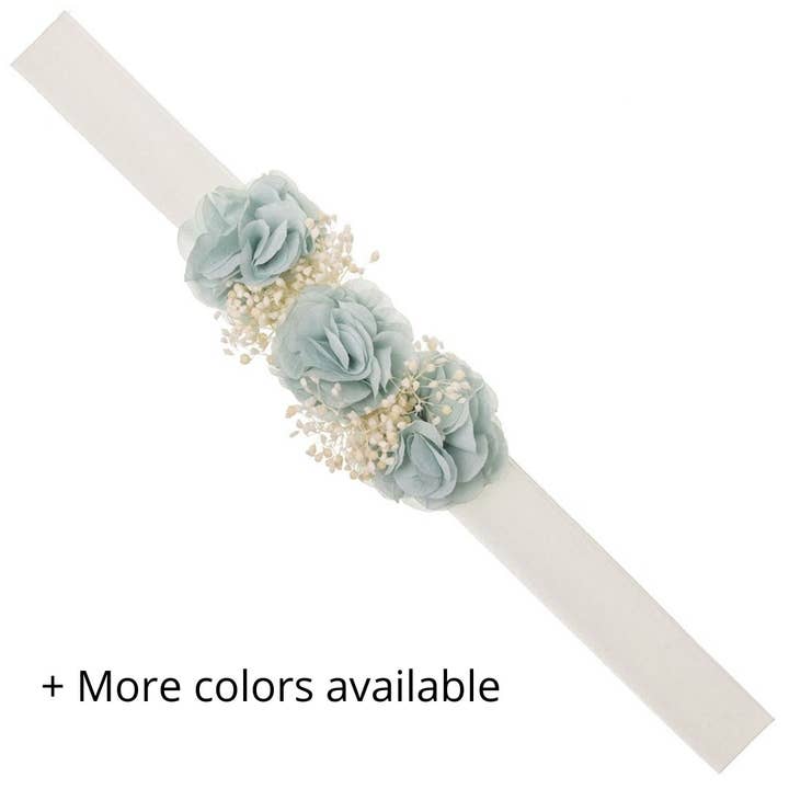 Bandana Muselin Baby com 3 pequenas flores de chiffon por atacado de Siena Hair Accessories