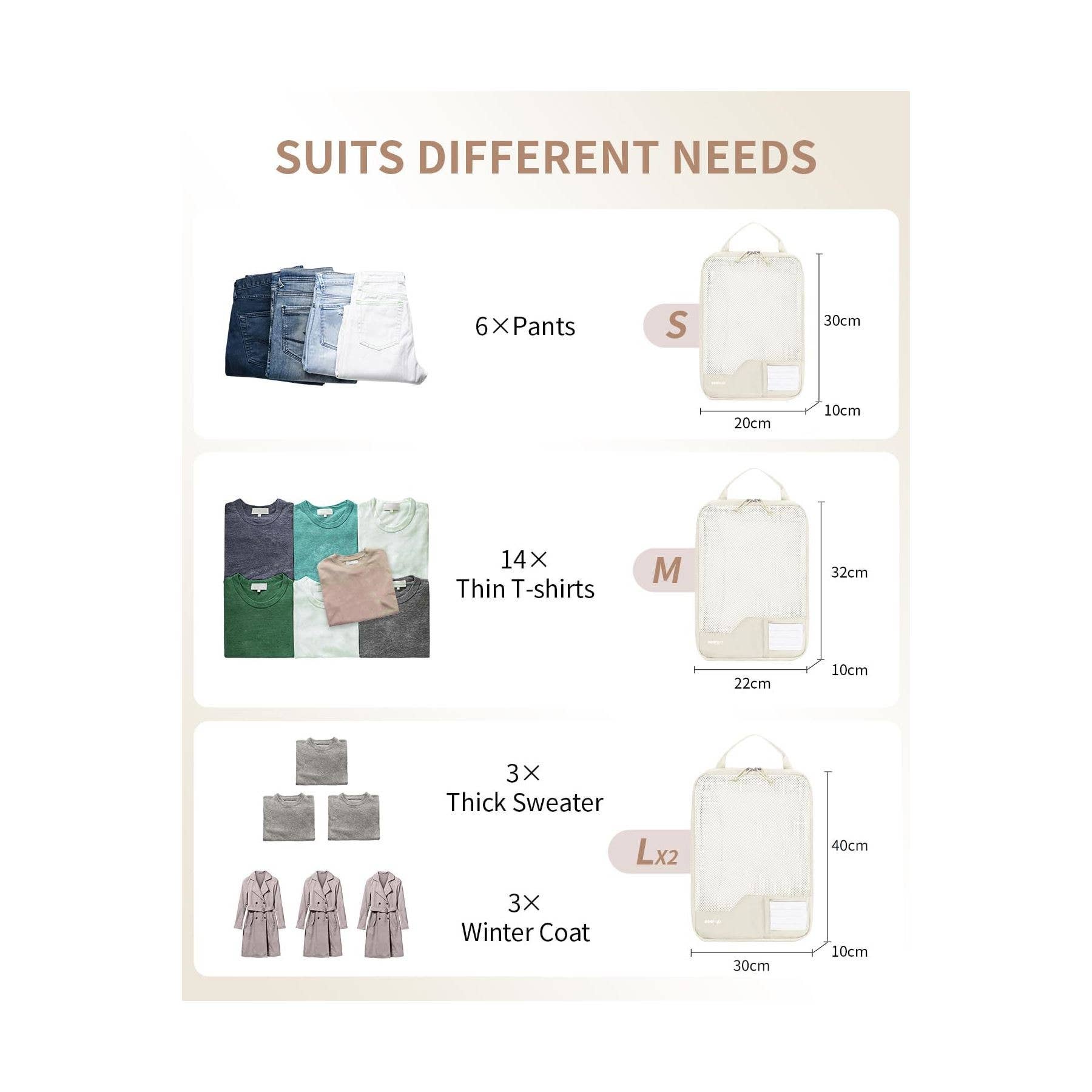 NARWEY INC - Wholesale Packing Cube - 4pcs Compression Packing Cubes, Suitcases Organiser Bag2