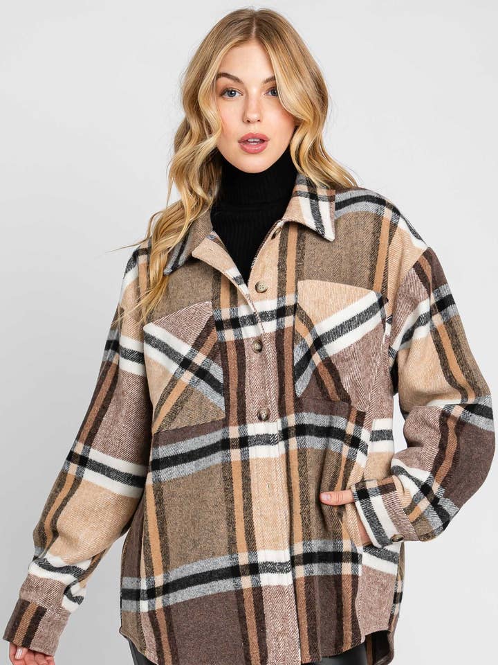 Geruite jas met knoopsluiting 3410T-1 voor wholesale door ELLEBORN