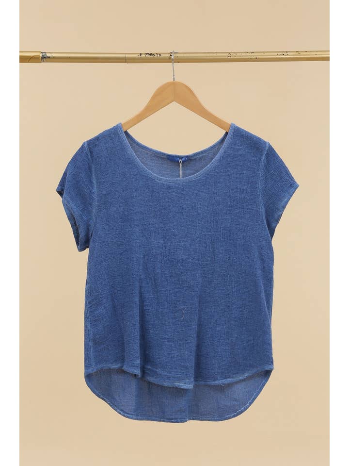 la maison des fibres naturelles - Wholesale T-shirt – women's - cotton-linen blend t-shirt, round neck 3389 10% linen 90% cotton11