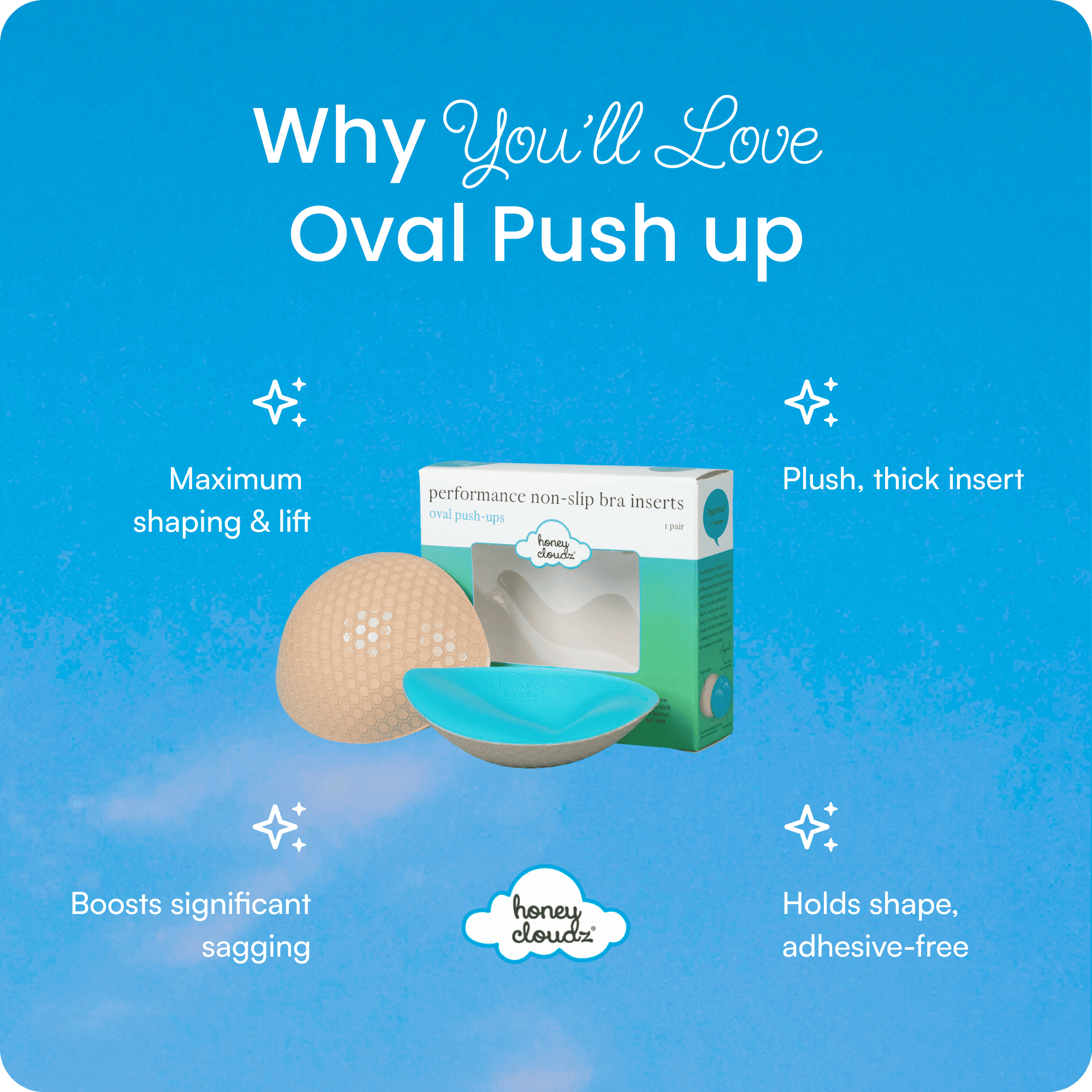 Honey Cloudz - Wholesale Bra Inserts - Women's - Oval Push Up Bra Inserts5