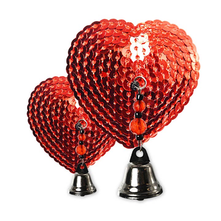 Copricapezzoli paillettes cuore rosso - Bells per la vendita all'ingrosso da parte di Bijoux De Nip