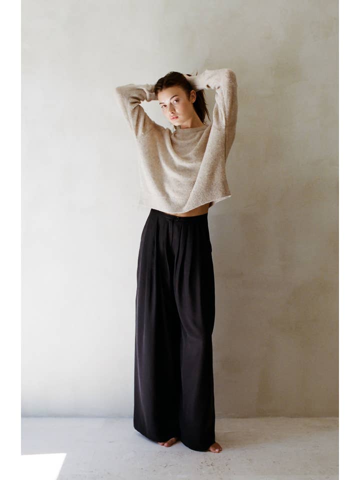 Beige PS1015 | Knit Acrylic Polyester Nylon Wool Spandex Sweater for wholesale on Faire