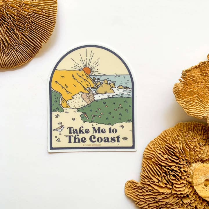 Autocollant Emmenez-moi à la côte pour la vente par Bean Horse Car Designs