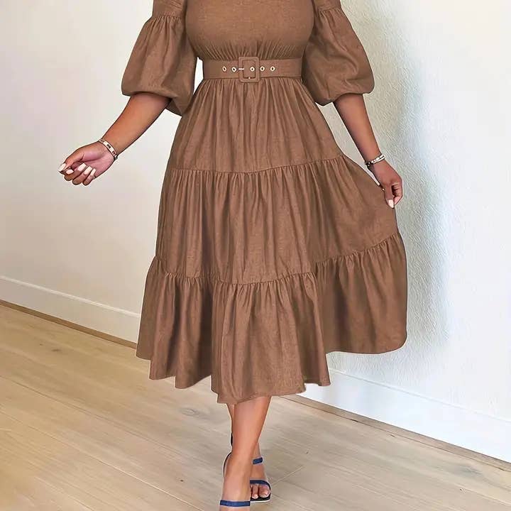 safistyle - Wholesale Dress - Women's - Plus Size Women's Fashion Round Neck Large Size Denim Dresse2