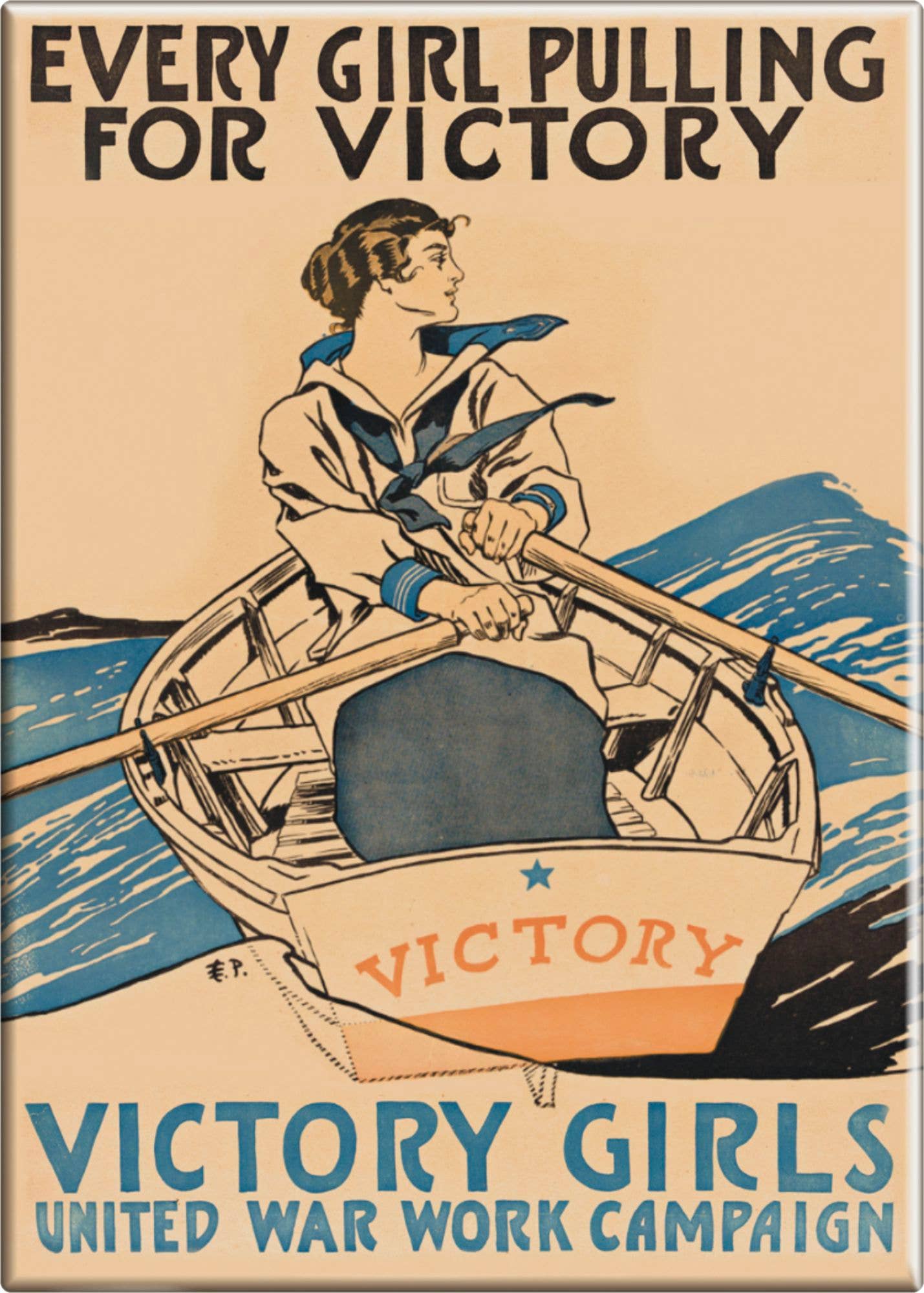 Square Deal Recordings & Supplies – wholesale Magnet – Magnet - "Every Girl Pulling For Victory" - War Poster Repro0