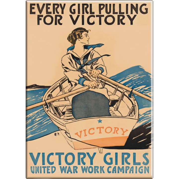 Square Deal Recordings & Supplies – wholesale Magnet – Magnet - "Every Girl Pulling For Victory" - War Poster Repro