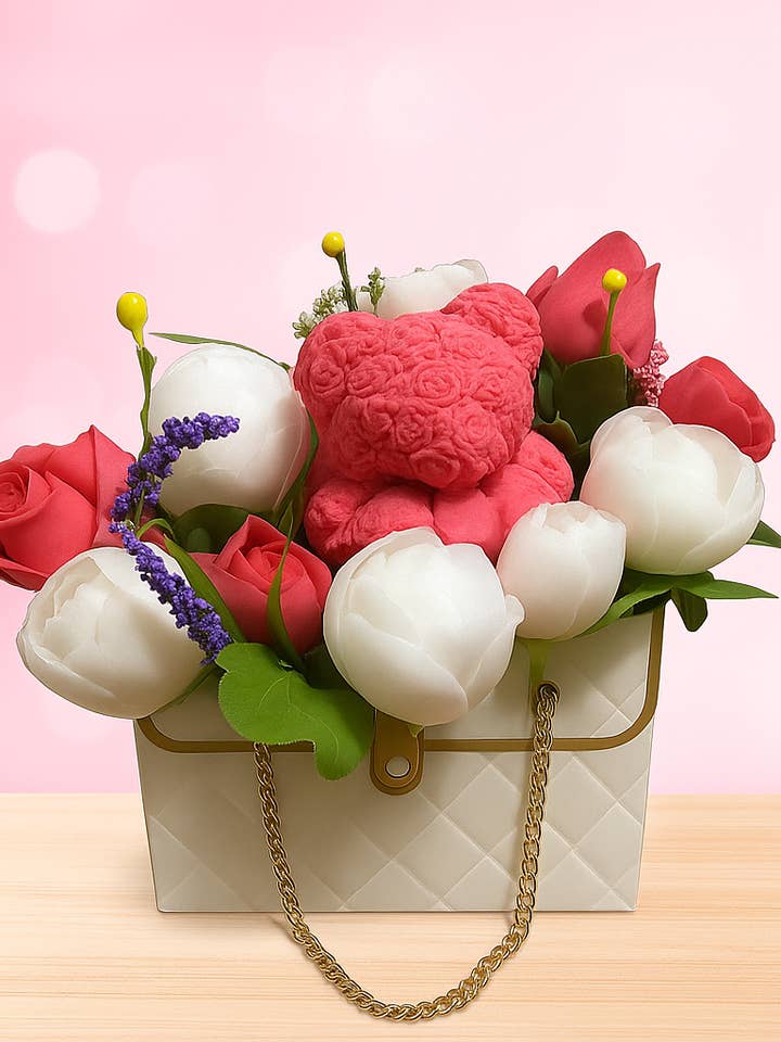 Teddybjørn Sæbeblomst Buket for engroshandel hos Princippeza Skincare