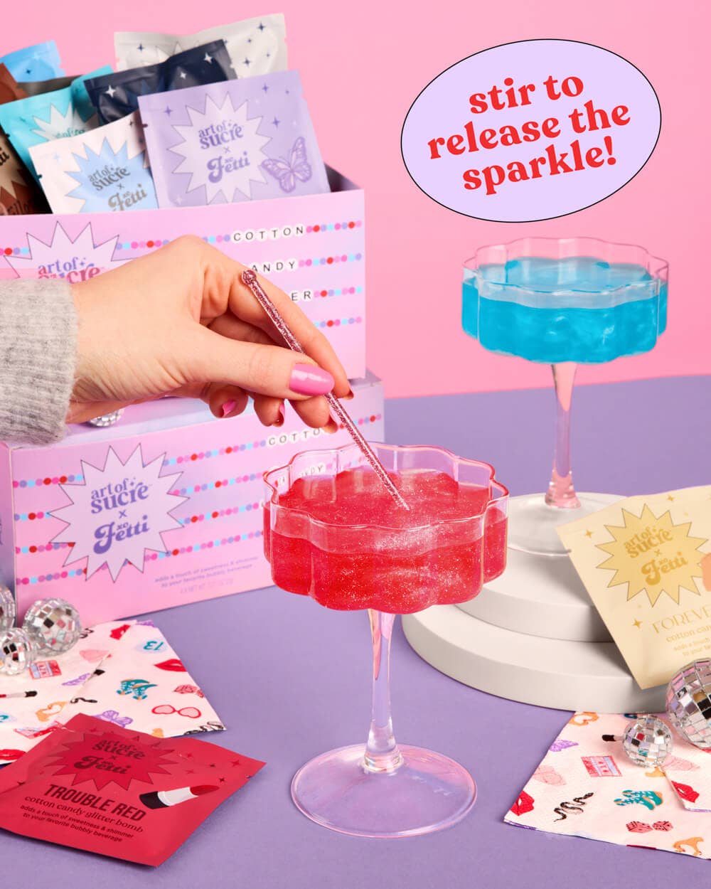 xo, Fetti - Wholesale Cotton Candy - Eras Drink Bombs | Birthday, Glitter, Cheers4
