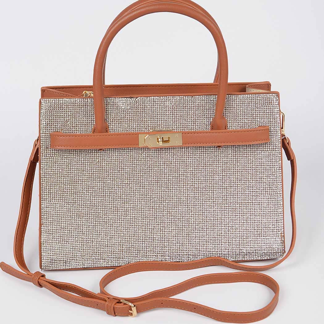 3AM BY H&D ACCESSORIES - Wholesale Top Handle Bag - Women's - Rhinestone Top Handle Satchel Bag0