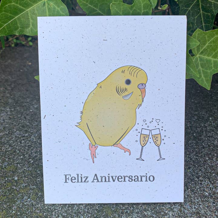 Feliz Aniversario - Yellow Parakeet for wholesale by Hakuna Matata Vibes