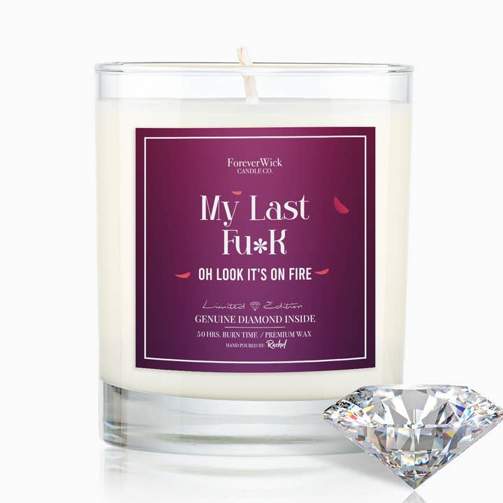 Min sista jävla... Åh, titta, det brinner diamantljus för wholesale av ForeverWick Candle Co