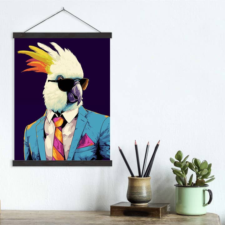 La Luna Bella - Toys - Wholesale Art Print - Cockatoo suit Canvas Wall Art print