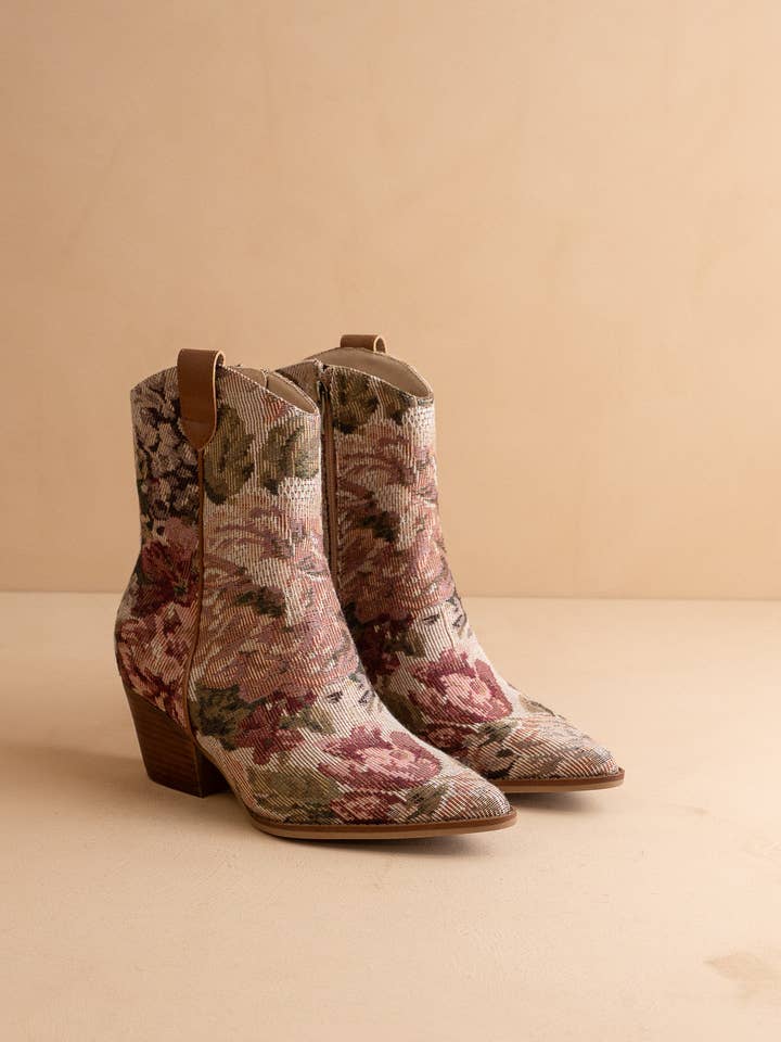 The Karina | Mauve Tapestry Bootie for wholesale on Faire4