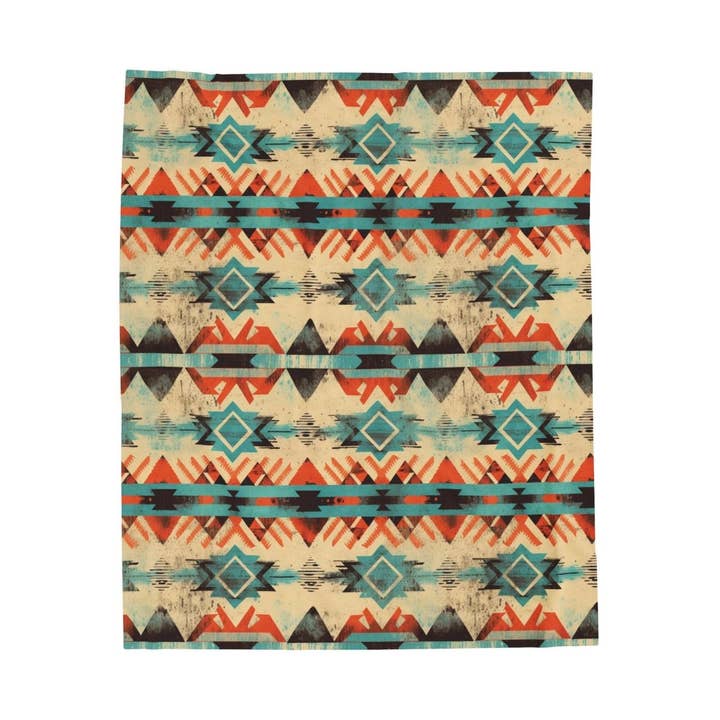 THE BEVEL LABEL - Wholesale Throw Blanket - Western Sixes Plush Blanket, Cozy Home Decor, Perfect for Snuggling, Southwest Aztec Decor, Rustic Gift, Bohemian Style5