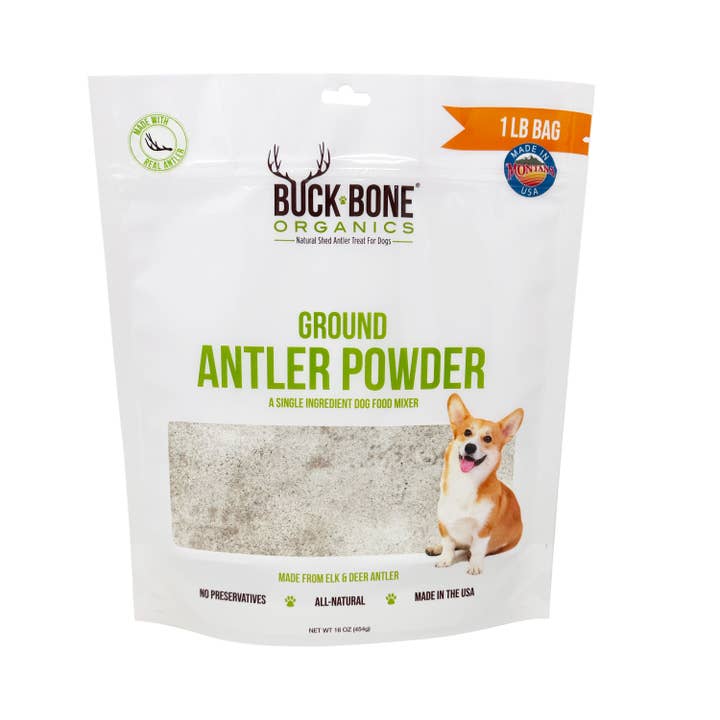 Ground Antler Powder 1 LB Bag for wholesale by Buck Bone Organics