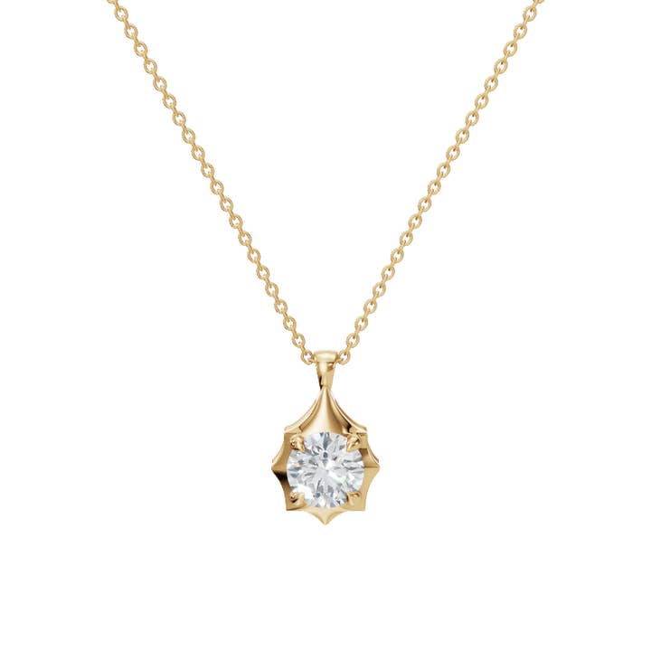 PureYou Jewelry - Wholesale Pendant/charm necklace - 2 CT Round Diamond Solitaire Pendant, 14k Diamond Necklace