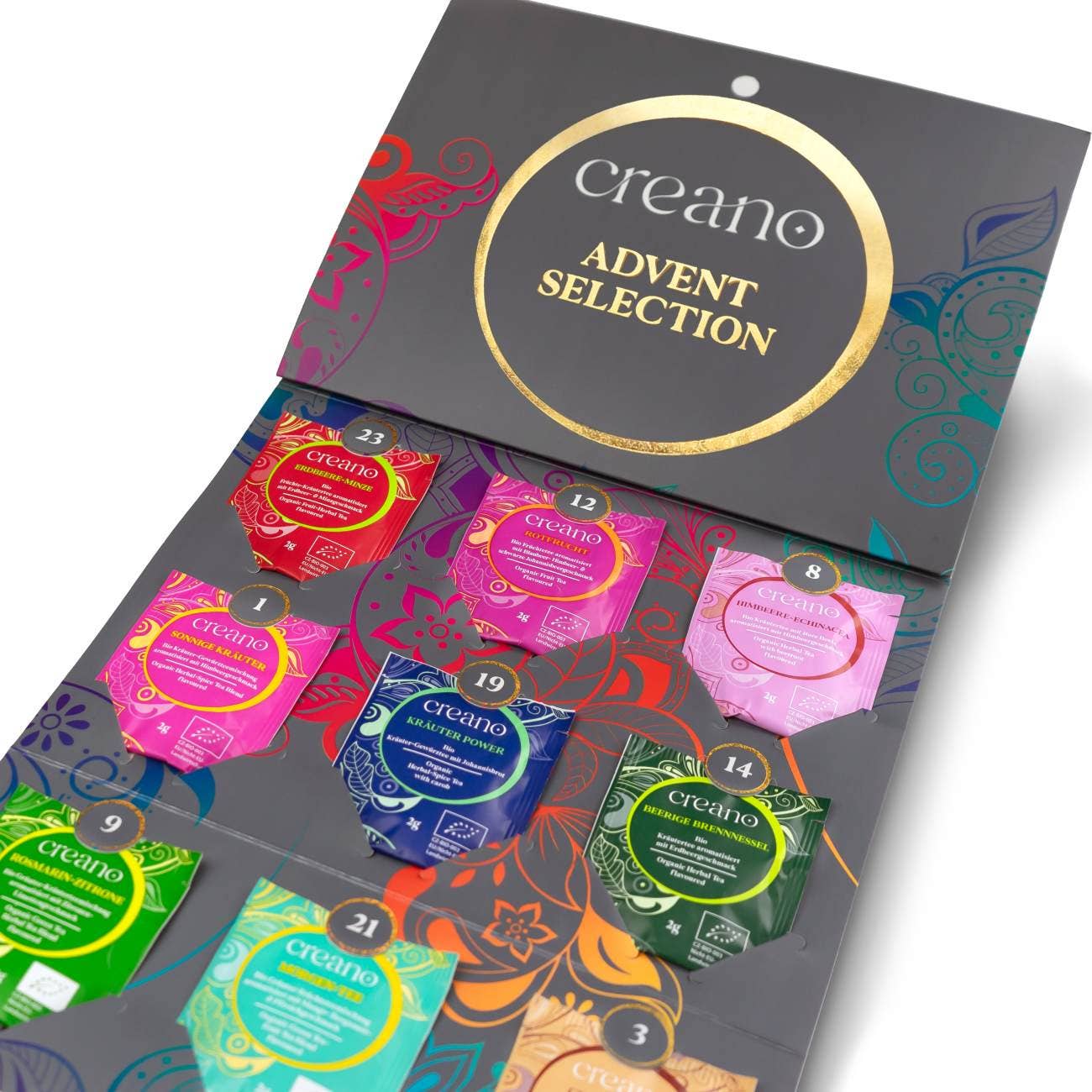 Creano - Vente Thé en vrac - Calendrier de l'Avent, paquet de 24 sachets de thé bio *²3