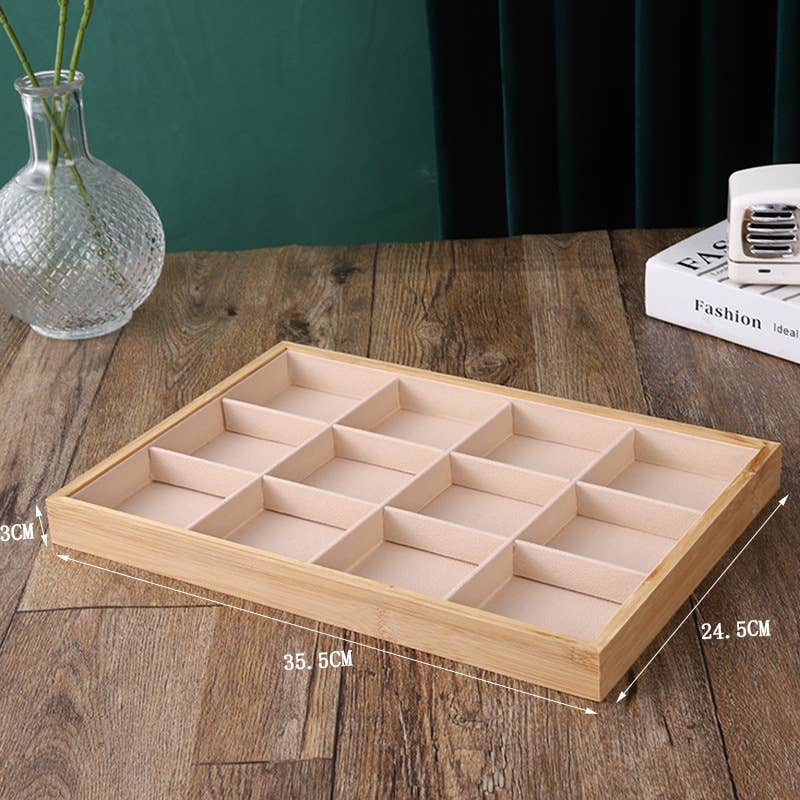 Zakka - Wholesale Jewelry Stand & Display - Premium High Quality Jewelry Display Tray Beige Velvet4