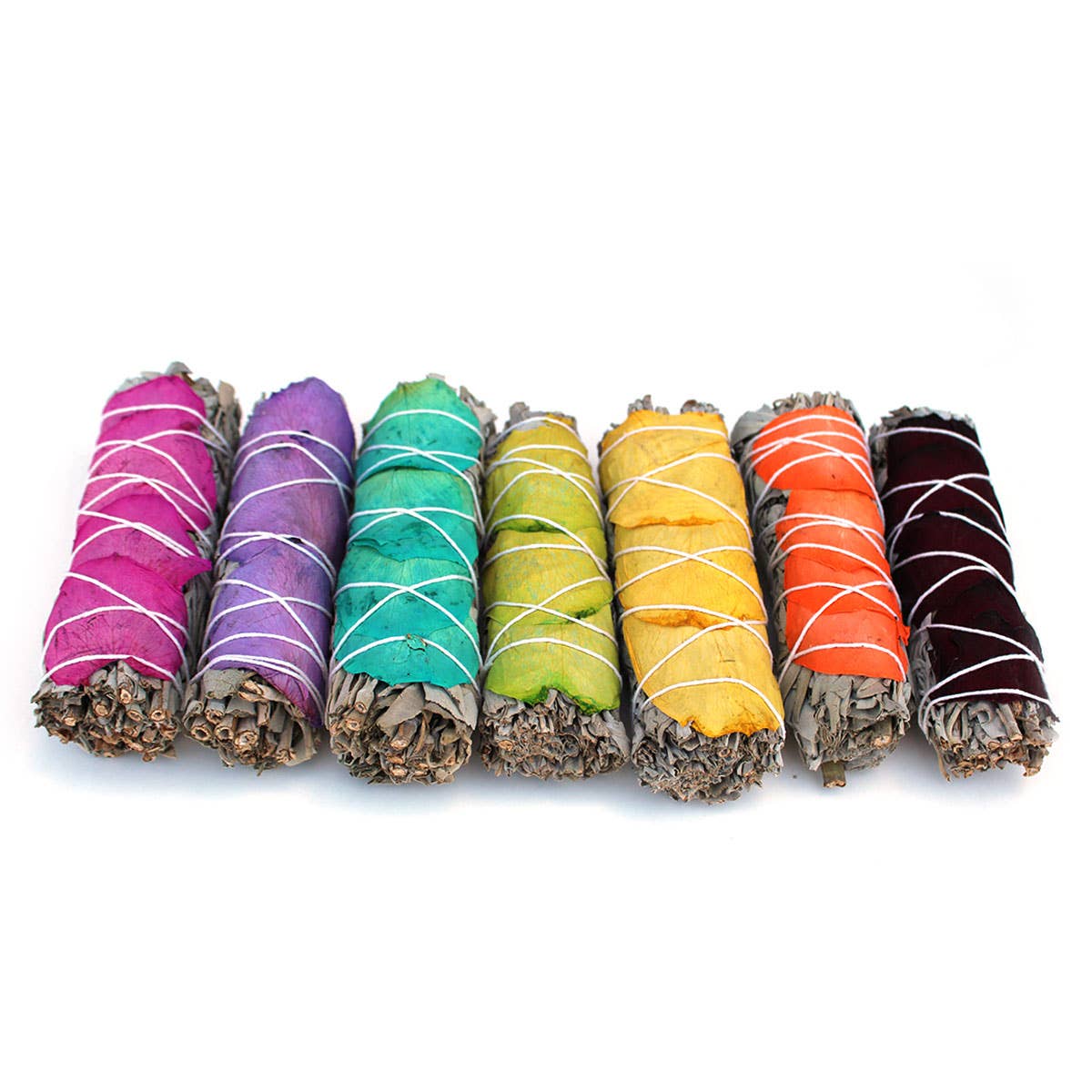 California Seashell Company - Wholesale Sage Bundle - 4" Chakra Sage Smudge Bundle - 7 Piece Set0