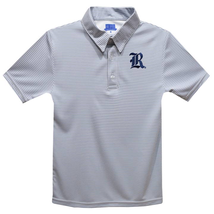 Rice University Owls Gray Stripes Polo Shirt for wholesale by Vive La Fete