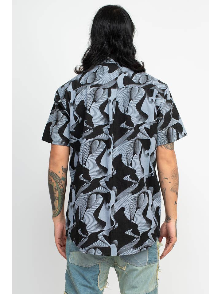 Lakhays Collection Inc. - Wholesale Button Down Shirt - Men's - Kaleidoscope Print Botton Down Shirt