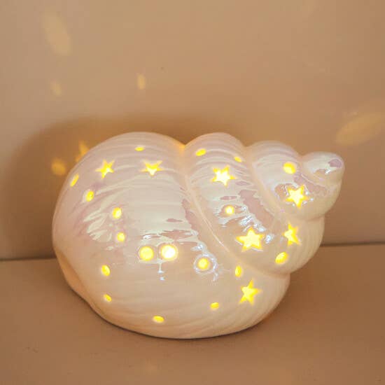 Ceramic LED Conch Shell Light- Not available to EU countries for wholesale by Lisa Angel