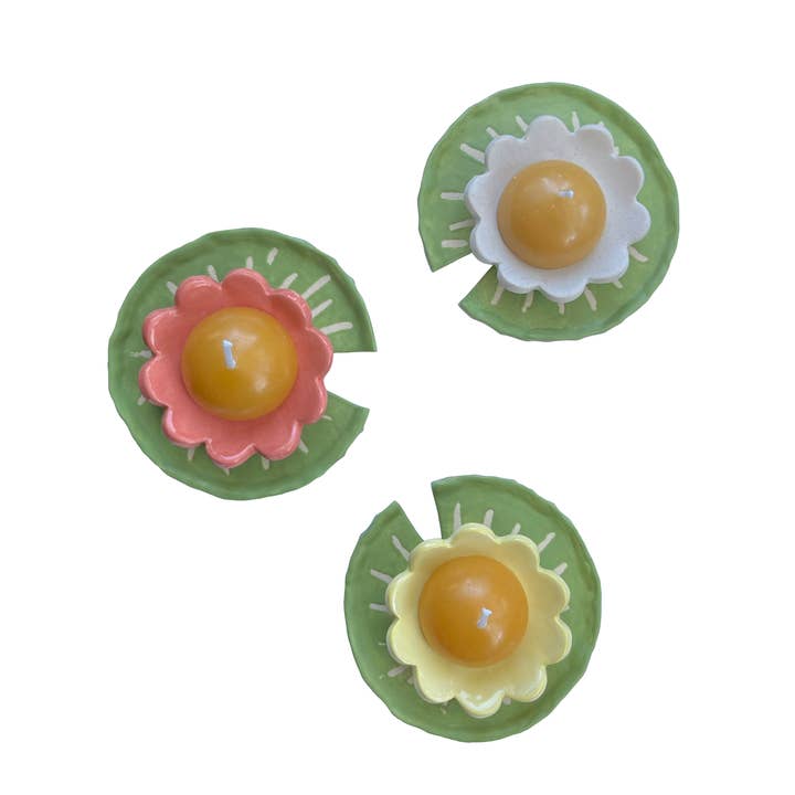 Ceramic Lily Pad Tea Light Set for wholesale by Crunch Supply
