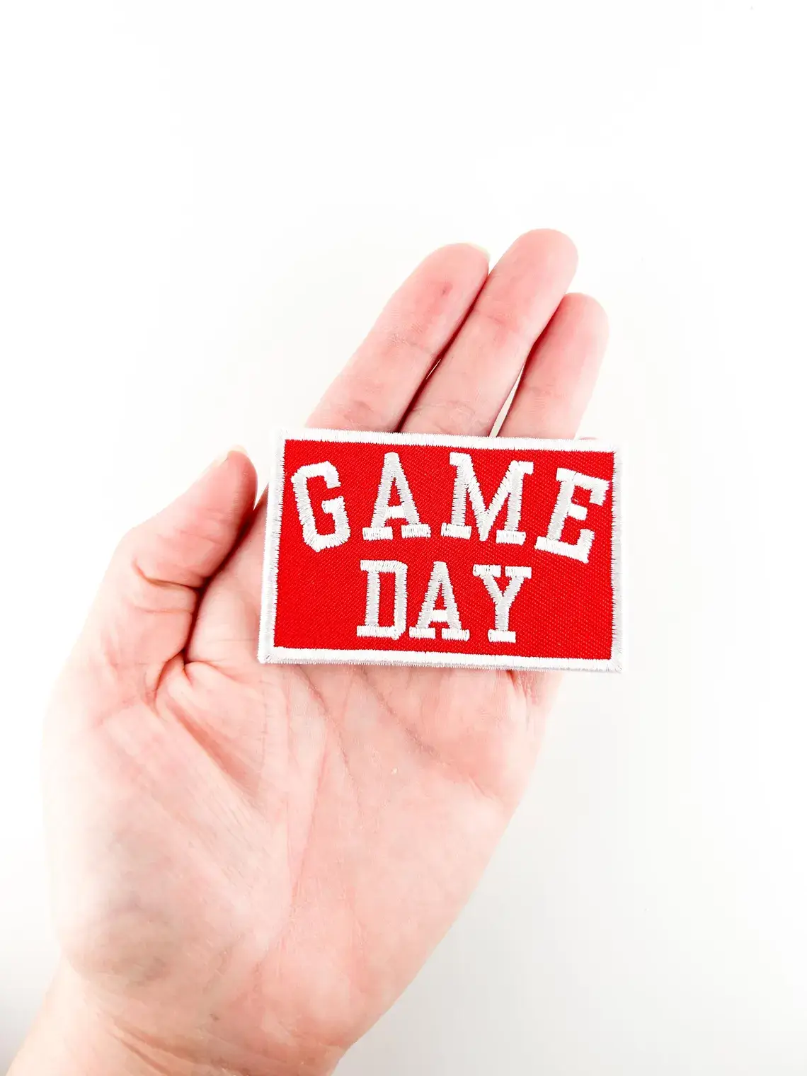 Field Trip Threads - Wholesale Patch - Red Game Day Embroidered Iron-On Patch Football Tailgate2