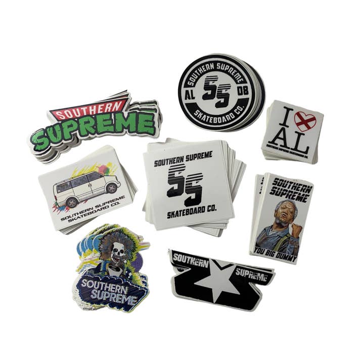 Sydlige øverste klistermærker for engroshandel hos Southern Supreme Skateboard Co.