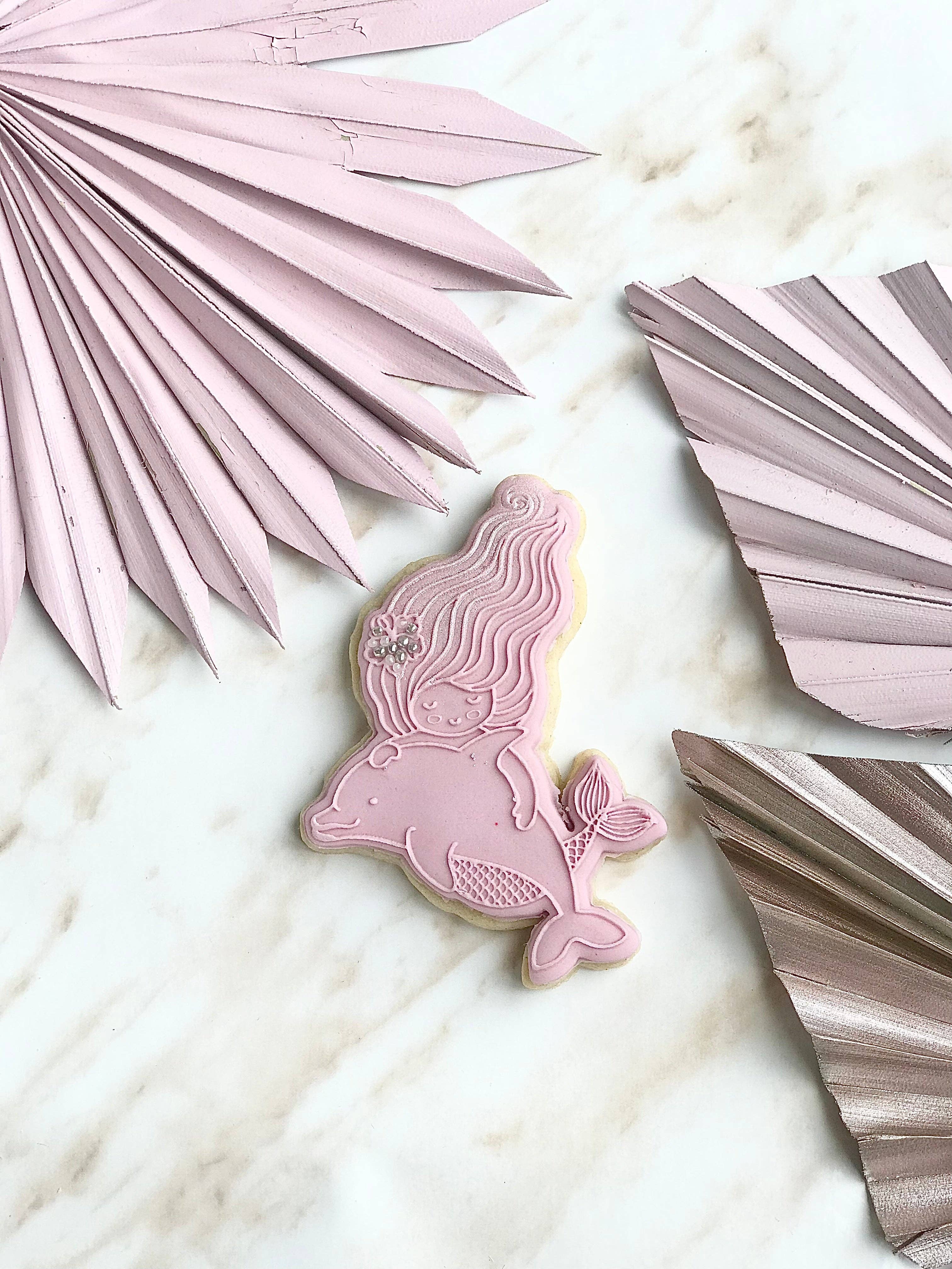 Cut Bake Stamp - Venta al por mayor Cortapastas - Galletas, fondant, con diseño de sirena y delfín2