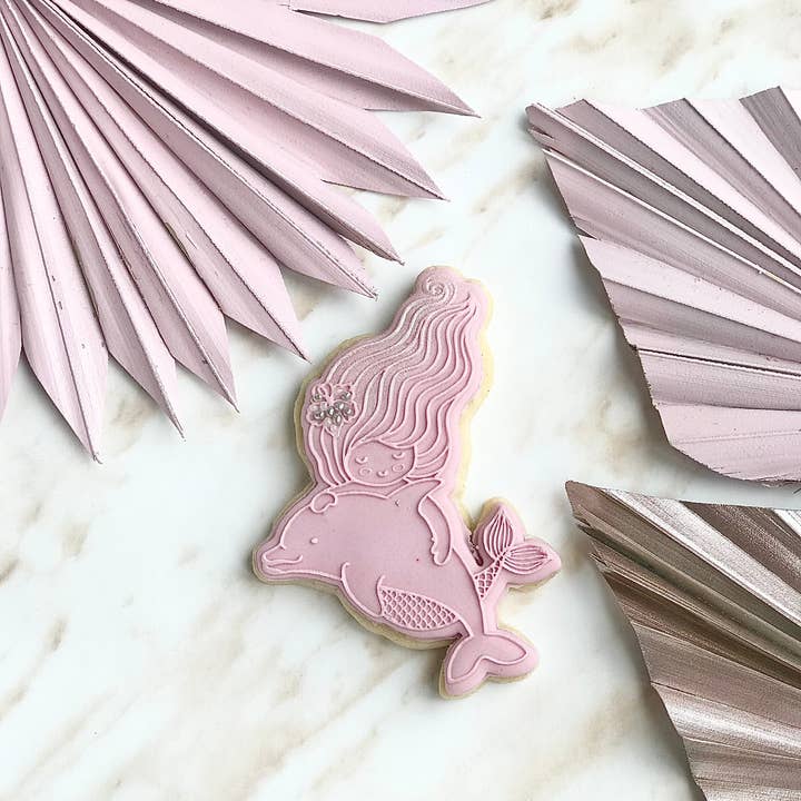 Cut Bake Stamp - Venta al por mayor Cortapastas - Galletas, fondant, con diseño de sirena y delfín2