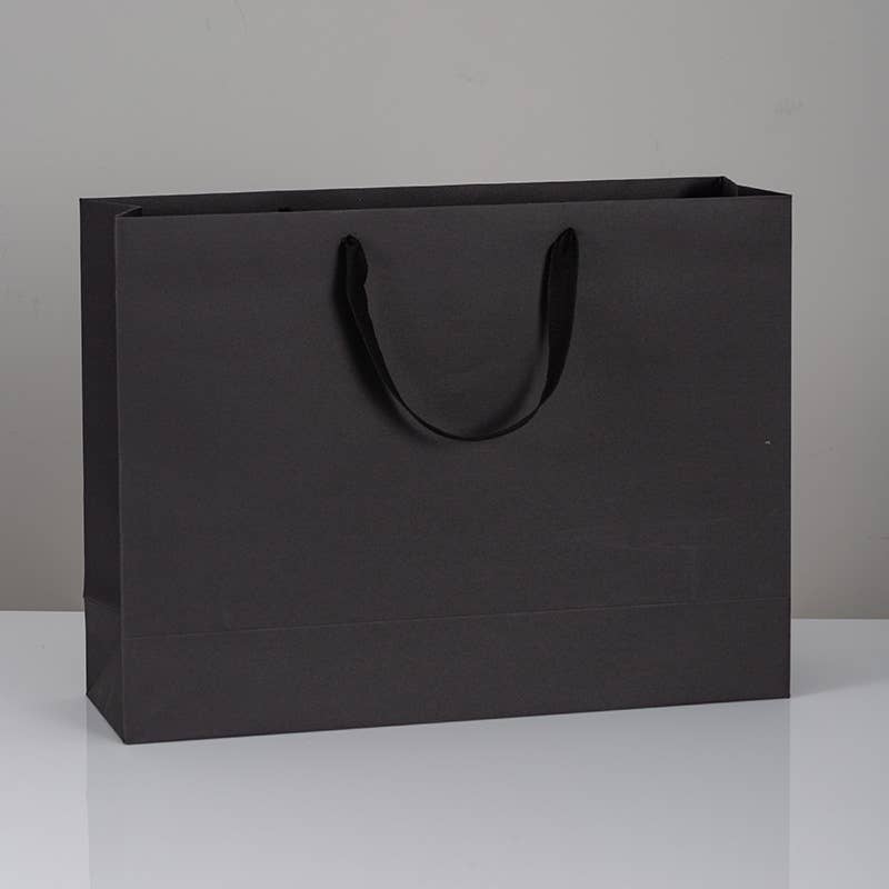 ByHome - Wholesale Gift Bag - All Black Cotton Handle Paper Gift Bag w/ free tissue3