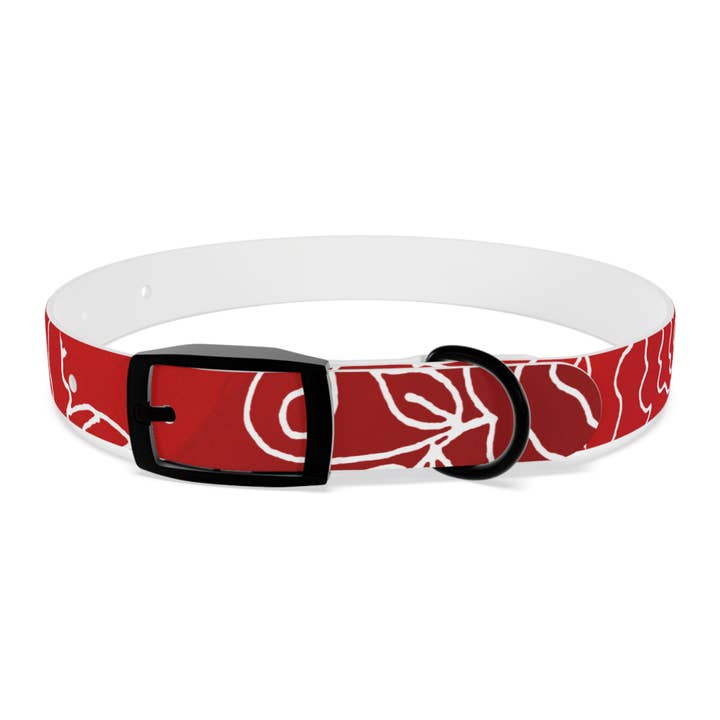 Crimson Rose Pet Collar for wholesale by Off the Canvas Collection, LLC