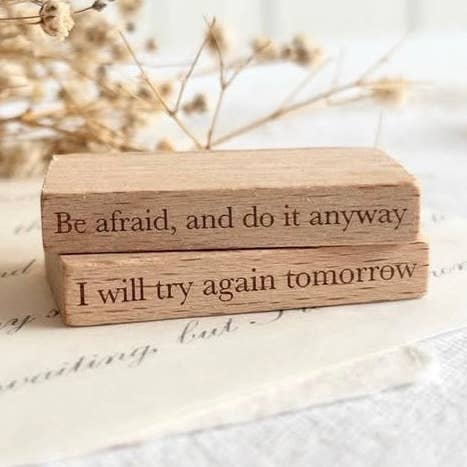 Mini quote rubber stamps for wholesale by Crea with Gaby